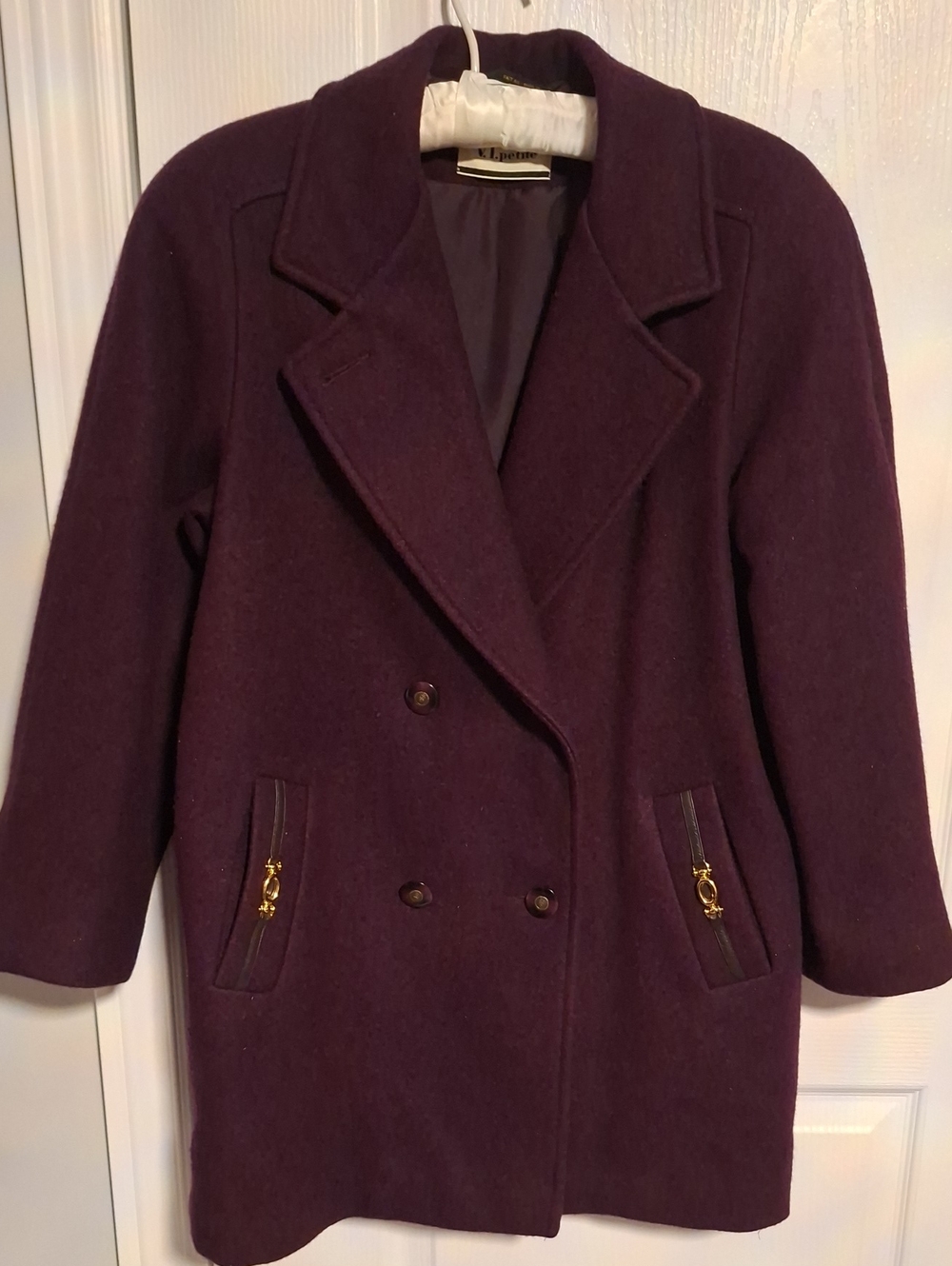 Sequence Women's Double-Breasted Wool Coat - Deep Plum